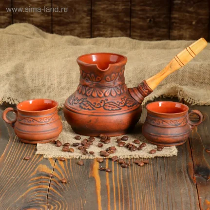 Фото для Кофейный набор 3 предметаТурка 0,7 + 2 чашки 0.15, 1989049