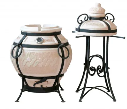 Фото для Тандыр большой «Комфорт» выс 1001мм, диам 680мм, толщ 50мм (Ш-10, Крест, сов, коч, кол, подст)