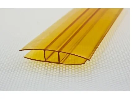 Фото для Профиль поликарбонатный Royalplast НР соединительный 6мм, 6м янтарь