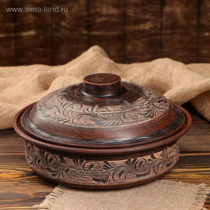 Фото для Горшок духовой "Сковородка", ангоб, 3 л 4071781