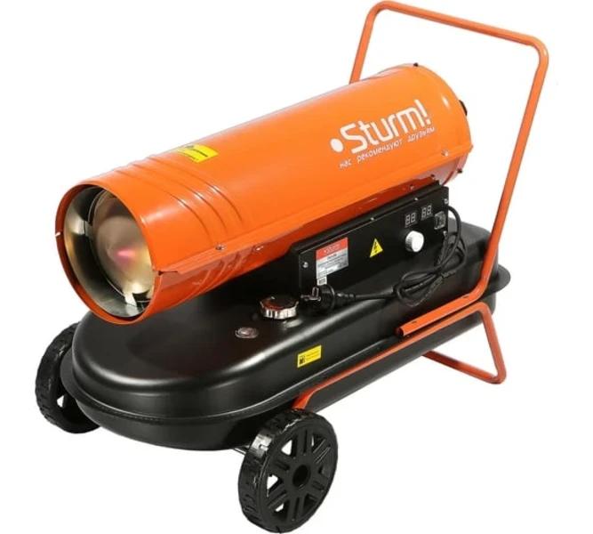  DKH30 Дизельная тепловая пушка Sturm!, 30 кВт, 640 м3/час, потребл. 2,32 л/ч, бак 35 л, колеса