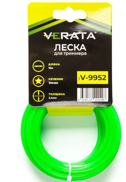 Фото для Леска для триммера VERATA (2.4мм; 15м; звезда)