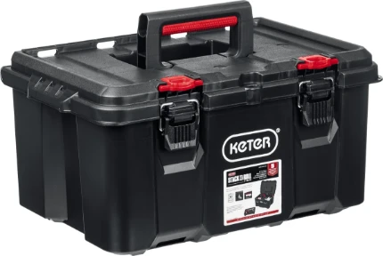 Фото для KETER STACKNROLL, 525 х 345 х 260 мм, (21″), пластиковый ящик с крышкой (38398)