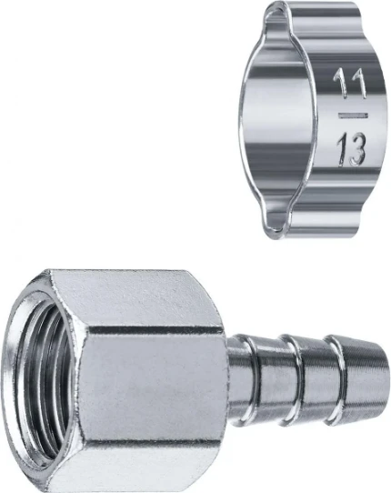 Фото для ЗУБР штуцер ″елочка″, 8 мм - 1/4″F, переходник с обжимным хомутом, Профессионал (64923-1/4-08)