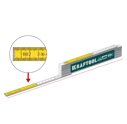 Фото для KRAFTOOL PRO-90 Kontakt, 2.4 м, профессиональный складной деревянный метр (34729)