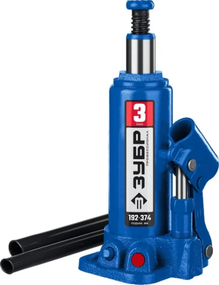 Фото для ЗУБР 3 т, 192 - 374 мм, бутылочный гидравлический домкрат, Профессионал (43060-3)