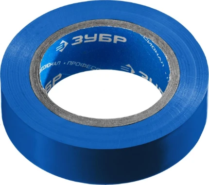 Фото для ЗУБР ЭЛЕКТРИК-10, 15 мм х 10 м, 6 000 В, синяя, не поддерживает горение, изолента ПВХ, Профессионал (1233-73)