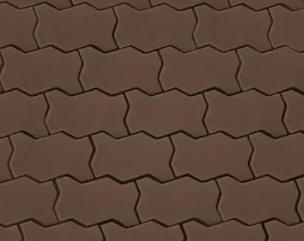 Тротуарная плитка "волна" цвет коричневый, h 6 см