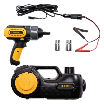 Фото для Домкрат 1,5 т электрогидравлический (155-455мм), 12В, с гайковертом электрическим - Denzel