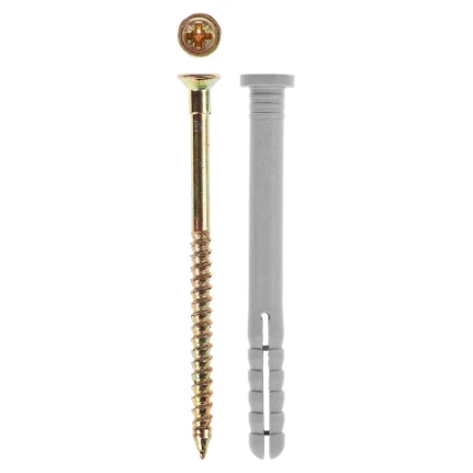 Фото для Дюбель с шурупом 6х80мм, цилиндрический бортик - Зубр