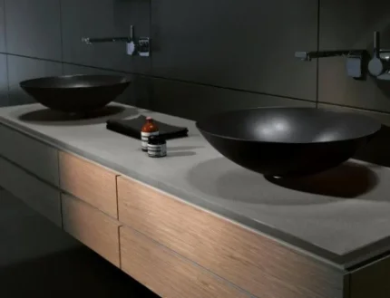 Каменные столешницы + раковины-чаши в ванную комнату на заказ