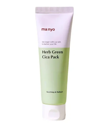 Фото для Успокаивающая маска для лица Маньо с экстрактом зеленого чая Manyo Herb Green Cica Pack (75 ml)