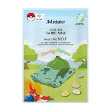 Фото для JMSOLUTION MASK DECO PICK TEA TREE MASK X POKEMON BULBASAUR 30 ML Маска тканевая с чайным деревом против воспалений