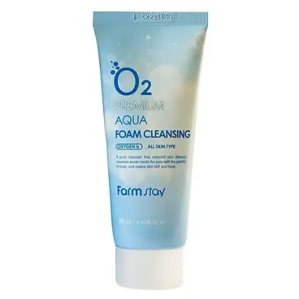 Фото для FarmStay O2 Premium Aqua Foam Cleansing Разглаживающая кислородная пенка для очищения лица