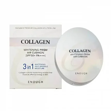 Enough Collagen Whitening Prism Air Cushion 3 in 1 SPF50+ PA+++ Кушон осветляющий с коллагеном, тон 21