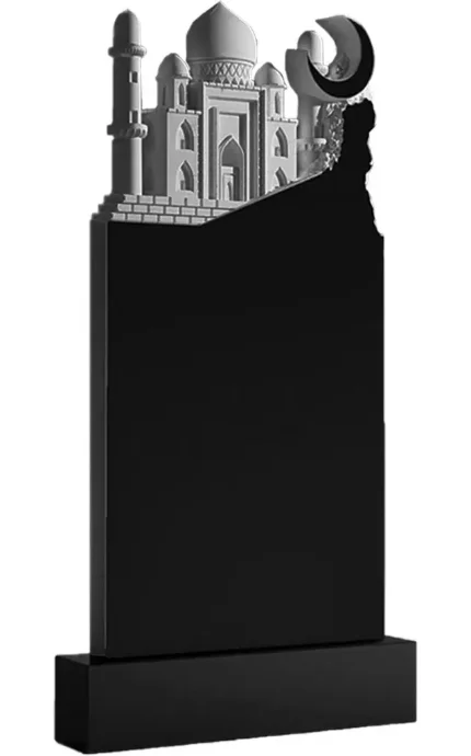 Фото для Мусульманские памятники из гранита вертикальные резные черные ВАР-90 (премиум-класс)