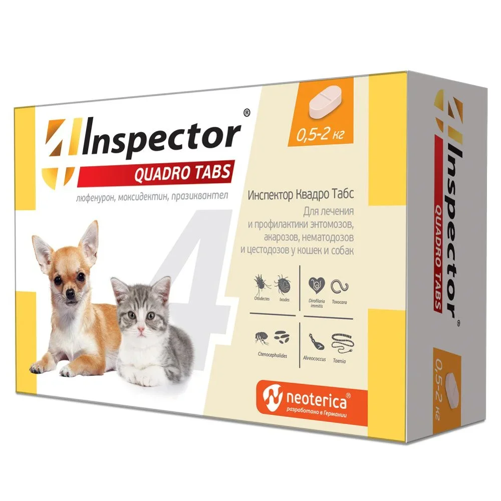 Инспектор Quadro Tabs табл. для кошек u собак 0,5-2 кг