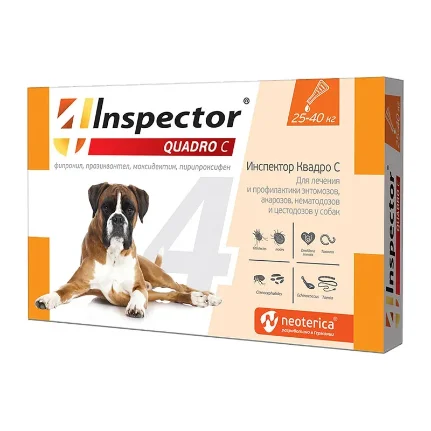Инспектор капли на холку Quadro для собак 25-40 кг