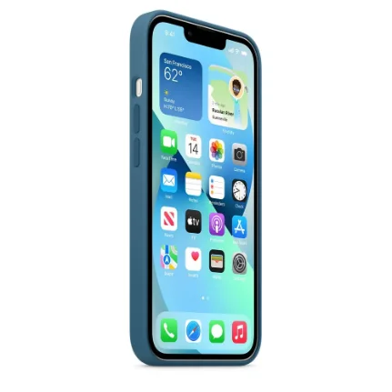 Чехол силиконовый iPhone 13, 13 PRO, 13 PROMax MagSafe синий (Blue Jay)