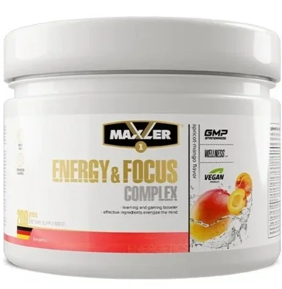 Предтренировочный комплекс MAXLER Energy and Focus 200г. Абрикос манго