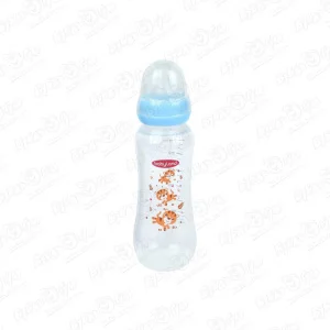 Бутылка babyland с силиконовой соской классическая 240мл с 6мес голубая