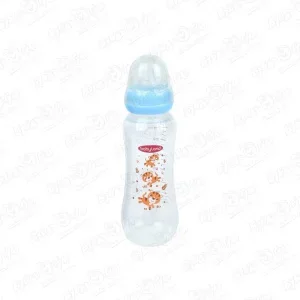 Бутылка babyland с силиконовой соской классическая 240мл с 6мес голубая