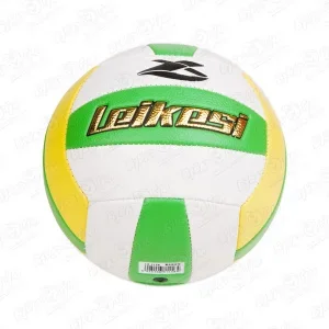 Фото для Мяч волейбольный Leikesi белый с зелено-желтыми вставками