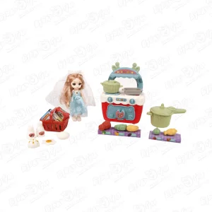 Куколка миниатюрная Lanson Toys с игровым кухонным набором