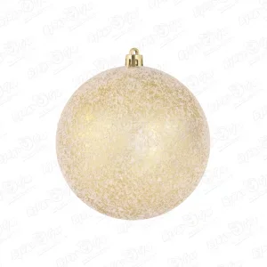 Фото для Украшение елочное шар снежный золотой пластиковый 10см
