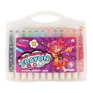 Фото для Мелки восковые JUNGER 12цв с кисточкой в комплекте