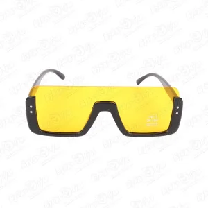 Очки солнцезащитные Lanson Kids в футуристическом стиле ярко-желтые