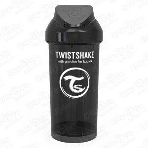 Фото для Поильник TWISTSHAKE с трубочкой черный 360мл с 6мес