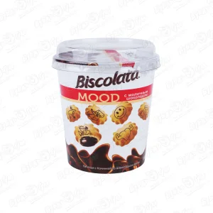 Печенье Biscolata Mood с начинкой шоколадный крем 115г