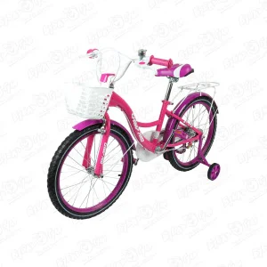 Велосипед Champ Pro G20 с корзиной розово-фиолетовый