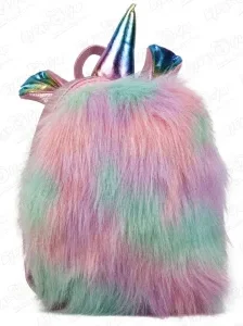 Рюкзак Единорог разноцветный с густым мехом