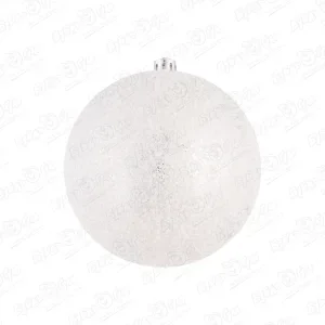 Фото для Украшение елочное шар с узором иней серебро 10см
