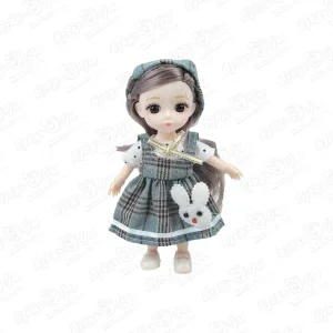 Фото для Кукла миниатюрная Lanson Toys в сером клетчатом наряде