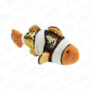Фото для Игрушка мягкая Рыбка-Клоун в пайетках 18см