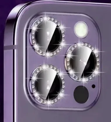 Стекла на камеру iPhone с блестками и алмазами