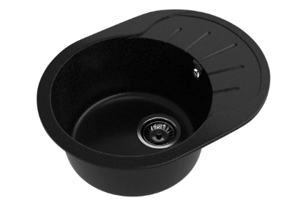 Фото для Мойка GranFest мрамор RONDO R-580L (579х445мм) Черный