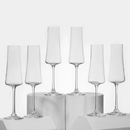 Фото для ЭКСТРАНабор бокалов (6 шт) для шампанского, хрустальное стекло. 210мл
