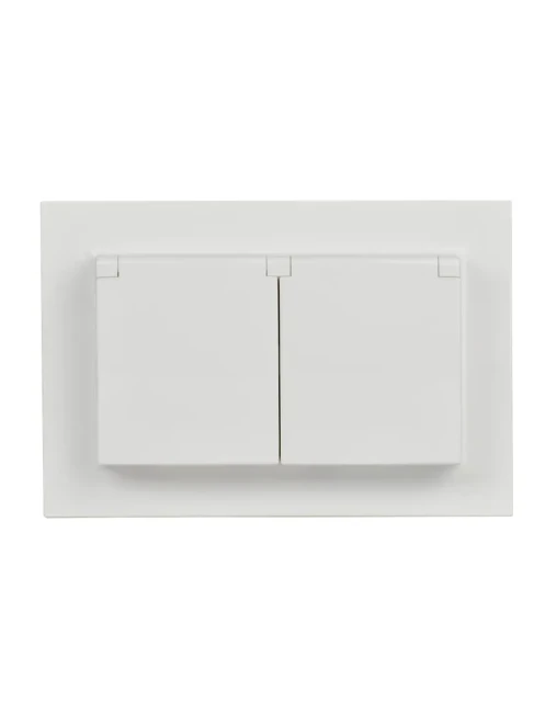 Розетка 2-м СП BRITE РСбш12-3-44-БрБ 16А в сборе IP44 с крышкой бел. IEK BR-R26-16-44-K01-F