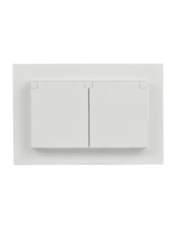 Розетка 2-м СП BRITE РСбш12-3-44-БрБ 16А в сборе IP44 с крышкой бел. IEK BR-R26-16-44-K01-F
