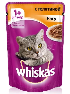 Фото для Whiskas(ВИСКАС) пауч рагу ТЕЛЯТИНА 75 грамм