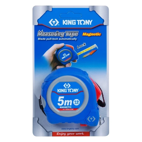 Фото для Рулетка измерительная 5 м, полотно 19 мм, магнитный крюк KING TONY 79094-05M